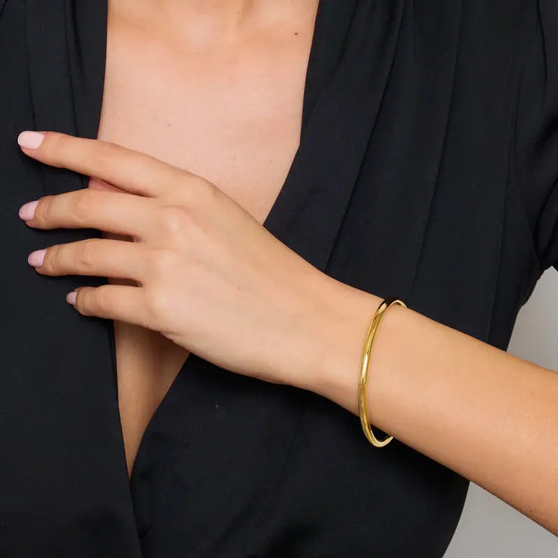 Classic Oval Bangle Armbånd - Guldbelagt & Vandfast