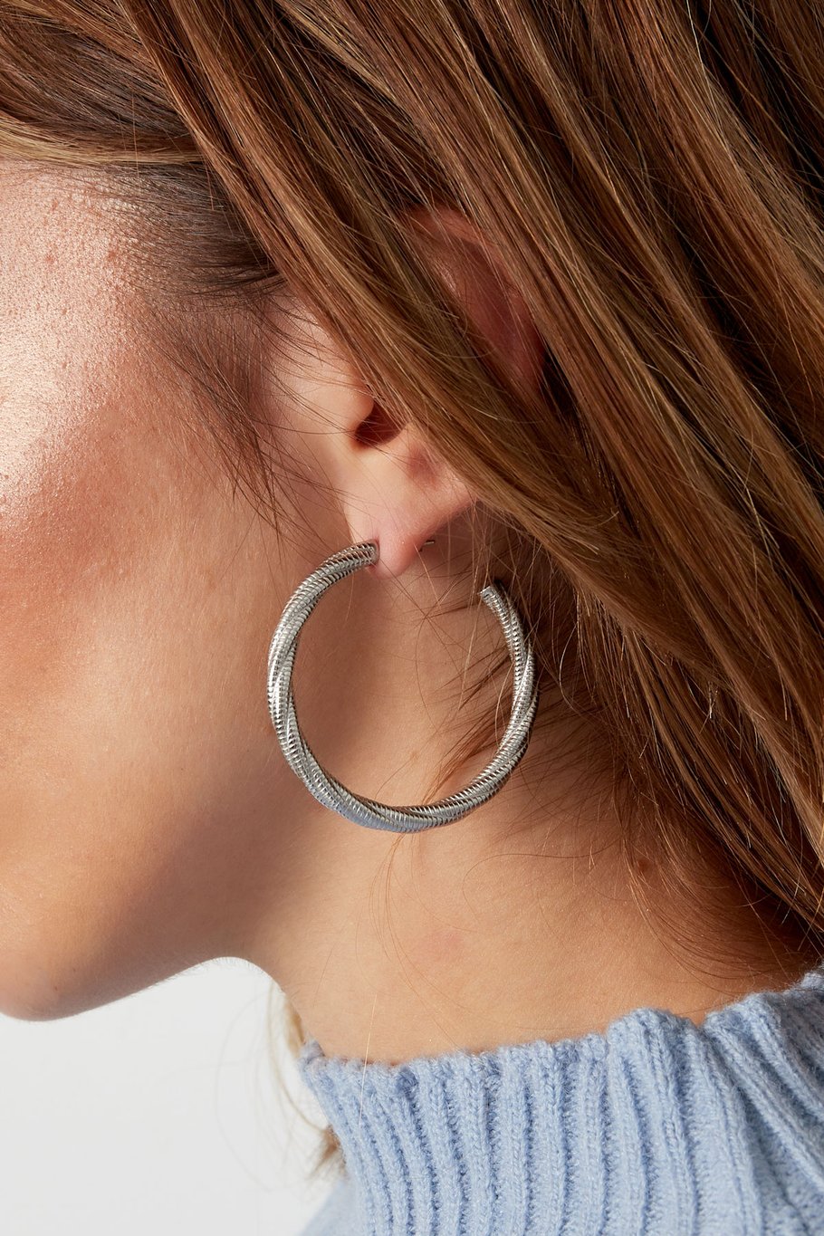Chunky Twisted Hoop Øreringe