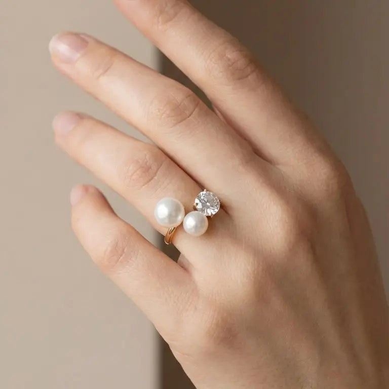 Nora Pearl Ring-Guldbelagt, Vandfast & Justerbar