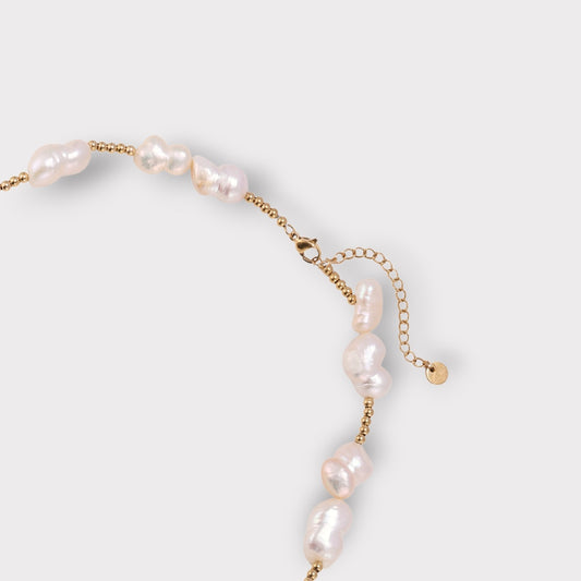 Coraline Freshwater Pearl Halskæde - Guldbelagt, Vandfast & Ferskvandsperler