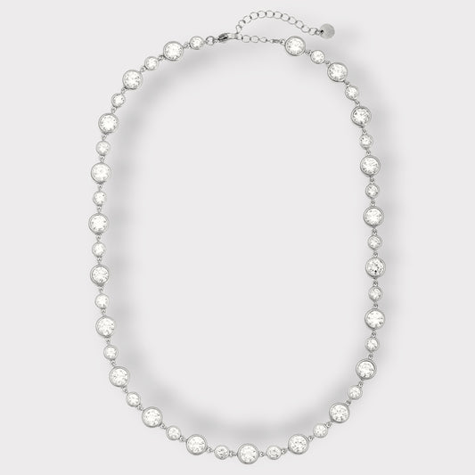 Harper Bezel Tennis Halskæde - Guldbelagt, Zirkonia sten & Vandfast