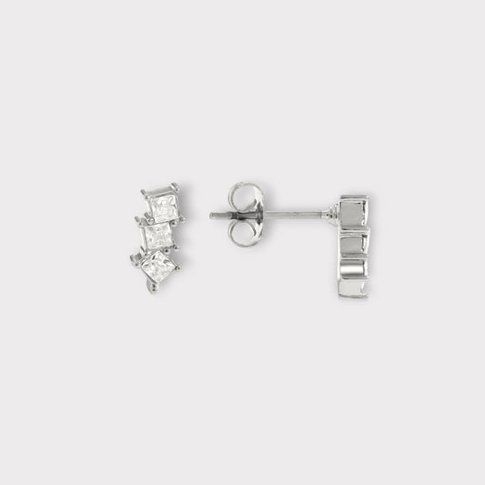 Krystal Trio Cube Studs Ørestikker