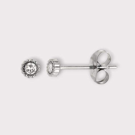 Krystal Stud Ørestikker 3,5 mm.