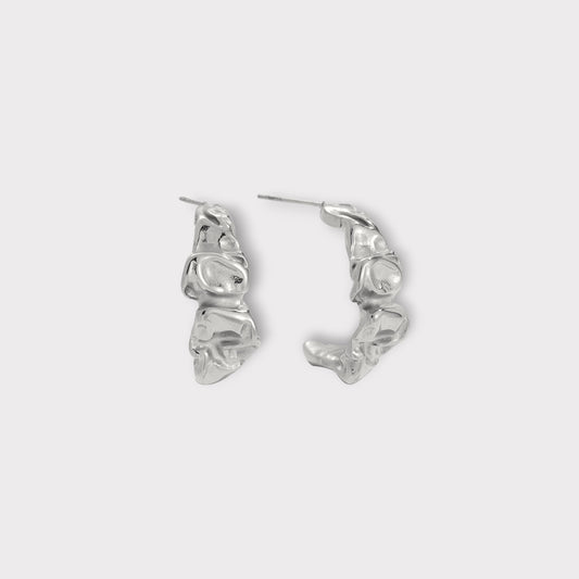 Banket Wave Hoops Øreringe 25 mm. - Guldbelagt & Vandfast