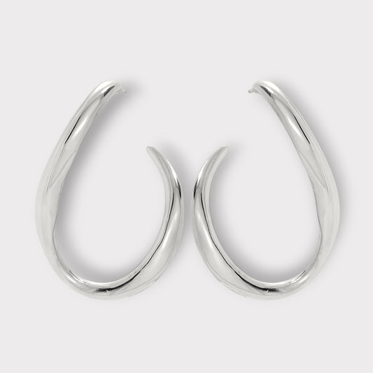 Oval Twist Hoop Øreringe - Guldbelagt & Vandfast
