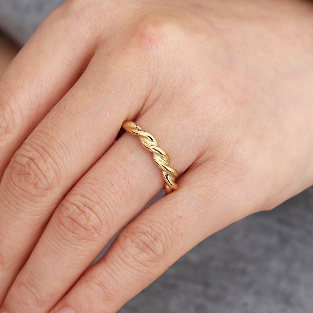 Twist Ring - Guldbelagt, Vandfast & Justerbar