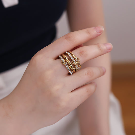 Nova Stack Ring - Guldbelagt, Vandfast & Zirconia sten