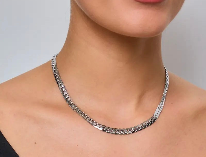 Klassisk Flad Panser Halskæde - Guldbelagt & Vandfast