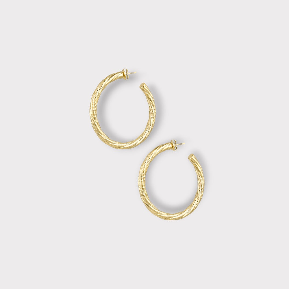 Chunky Twisted Hoop Øreringe