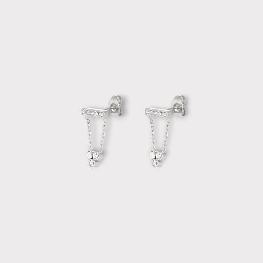 Krystal Drip Studs Ørestikker - Guldbelagt, Vandfast & Zirconias sten