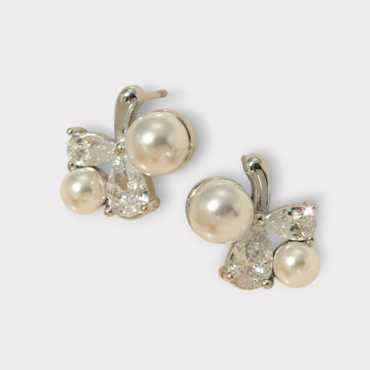 Perleblomst Ørestikker-Guldbelagt, Zirconia & Vandfast