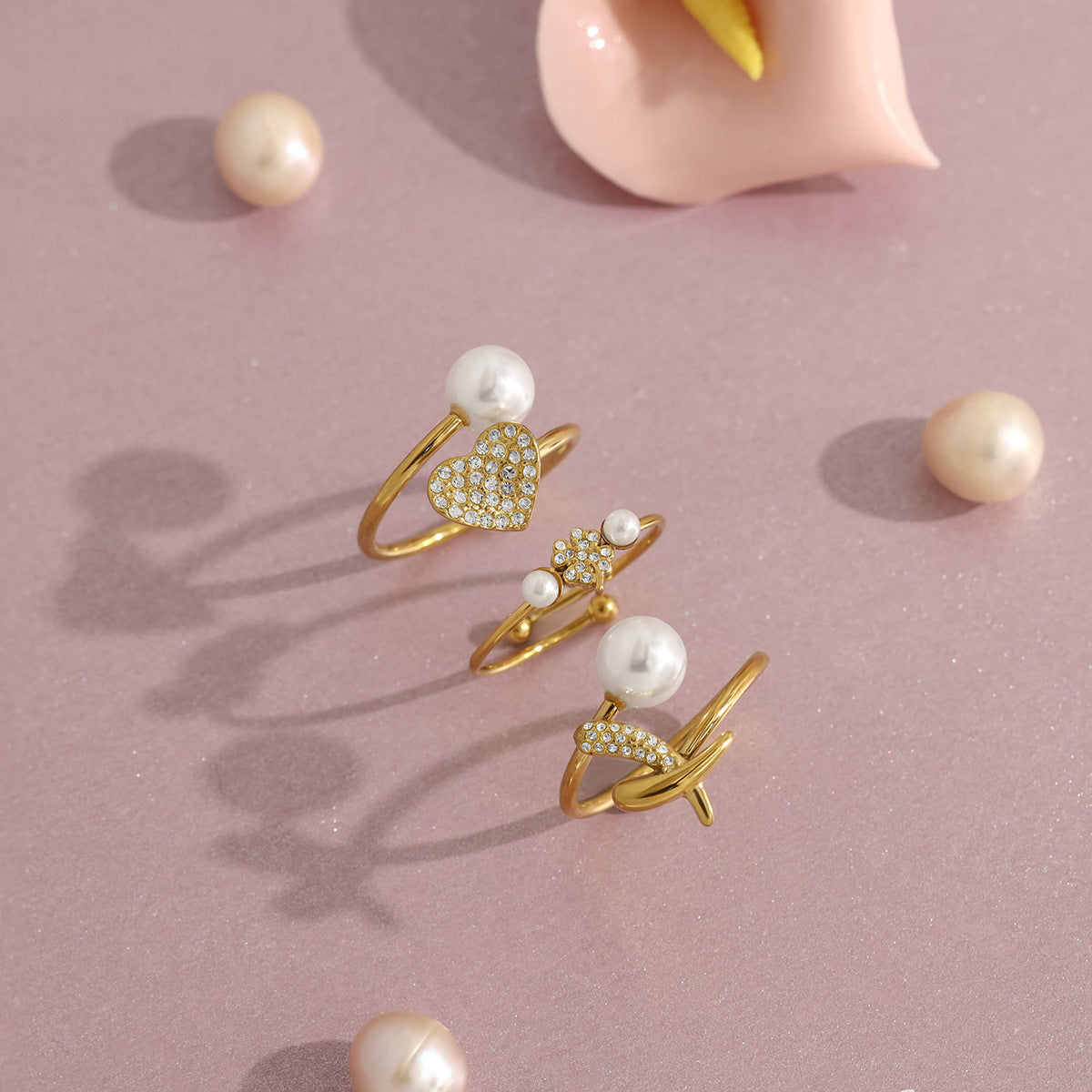 Hjerte Ring-Guldbelagt, Vandfast & Justerbar