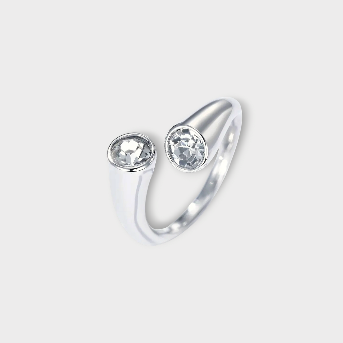 Halo Twin Zirconia Ring - Guldbelagt, Vandfast & Justerbar