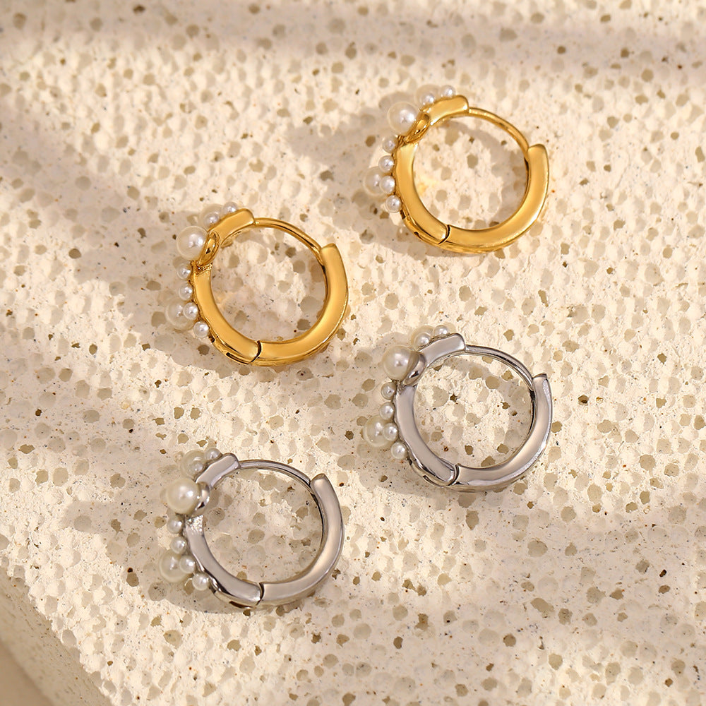 Pearl Glow Creoler-Guldbelagt & Vandfast