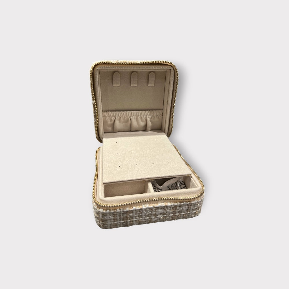 Rejse Smykkeskrin - Beige tweed