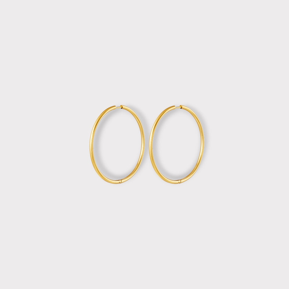 Classic Large Hoop Øreringe 5 cm.
