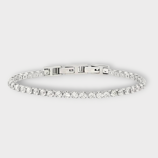 Amelia Tennis Armbånd 3 mm. – Guldbelagt, Zirconia sten & Vandfast