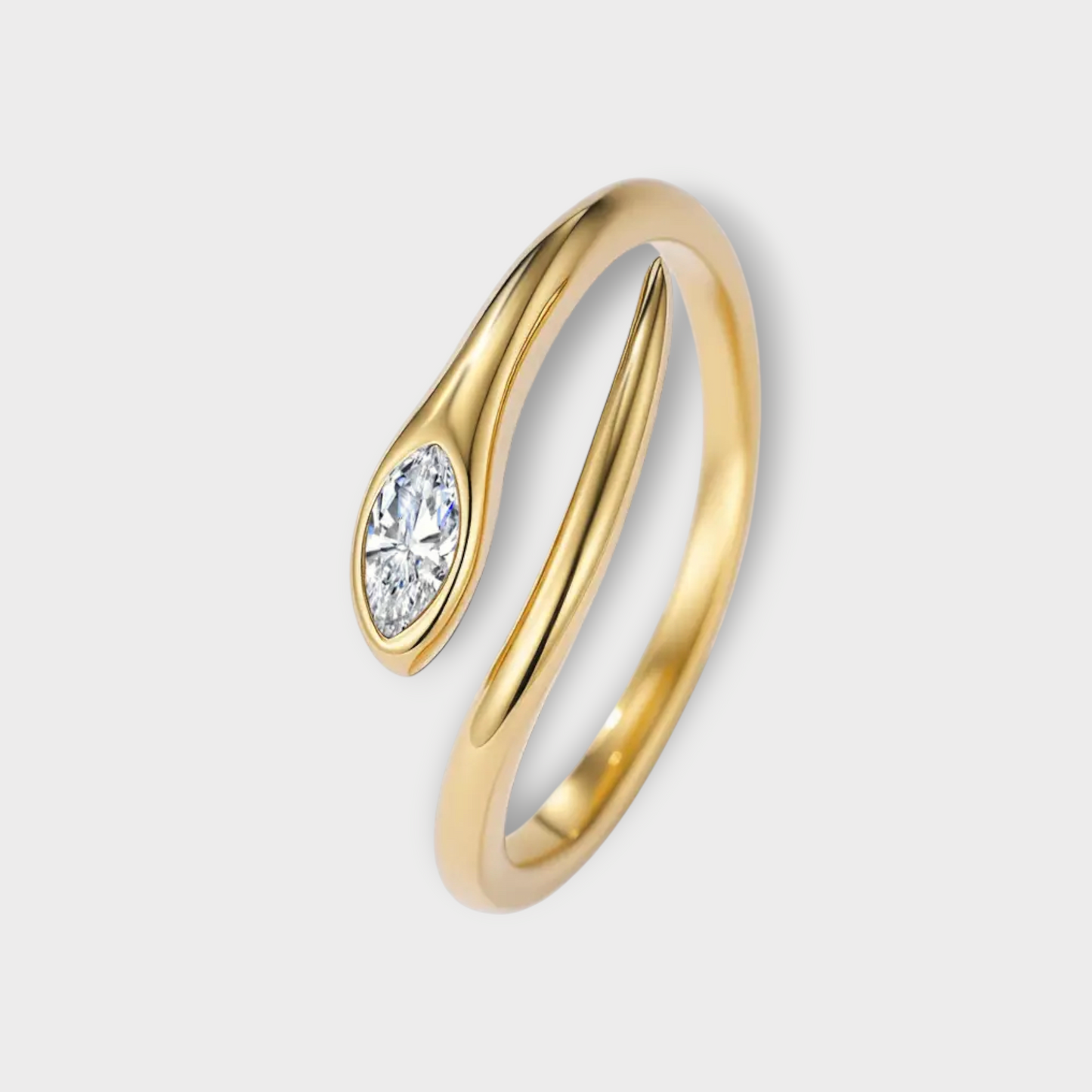 Twist Snake Zirconia Ring - Guldbelagt, Vandfast & Justerbar