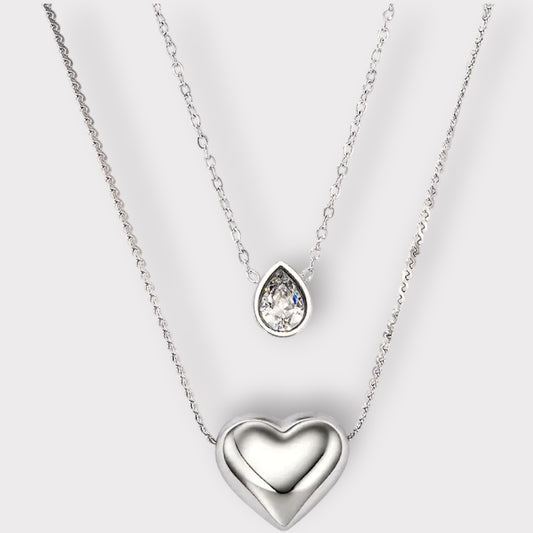 Amora Hjerte Halskæde-Guldbelagt & Vandfast