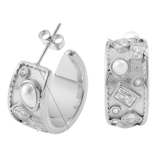 Baroque Hoop Øreringe - Guldbelagt & Vandfast & Zirkonia