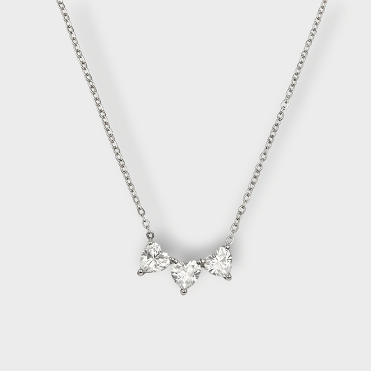 Krystal Love Trio Halskæde - Guldbelagt, Vandfast & Zirconia sten