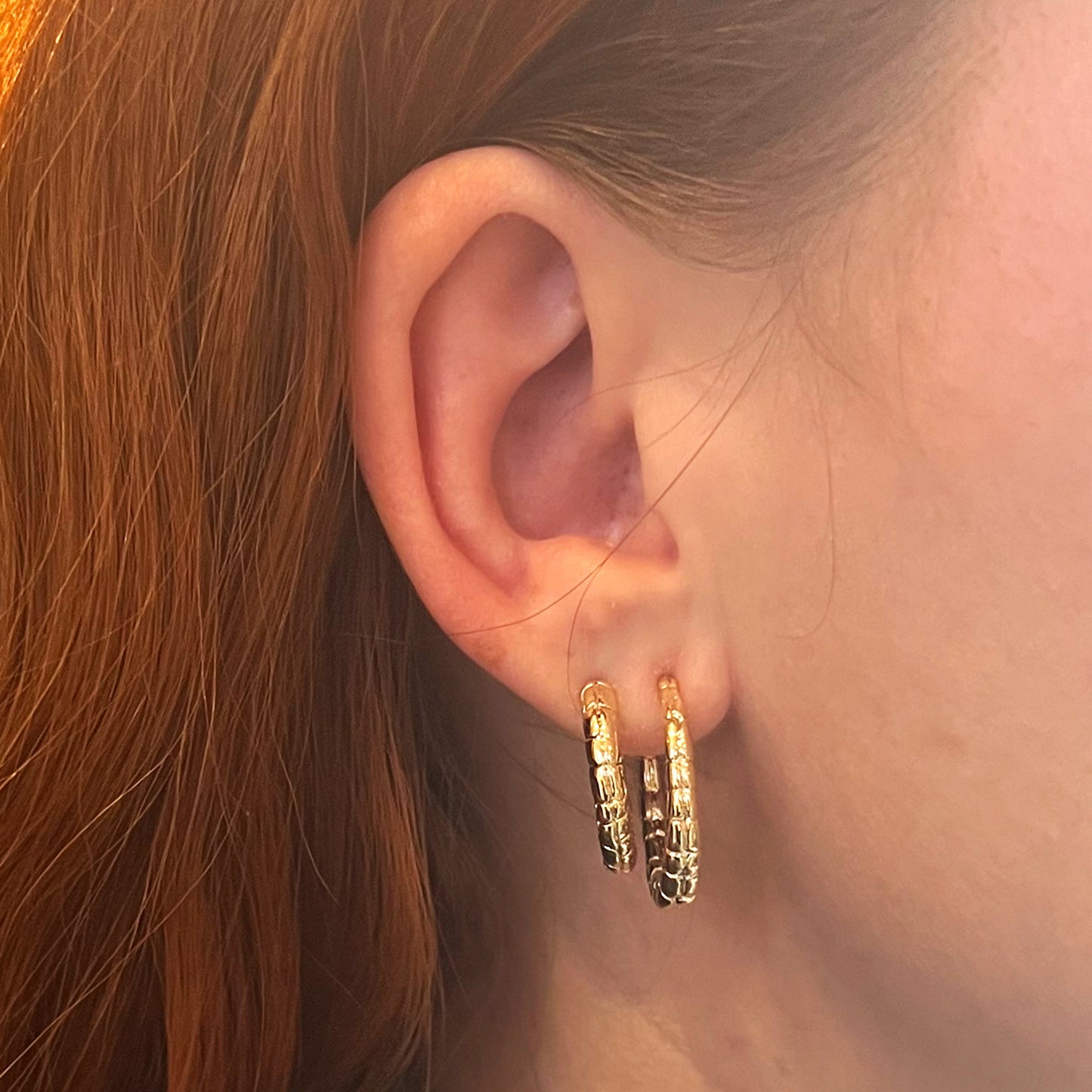 Snake Skin Hoop Øreringe