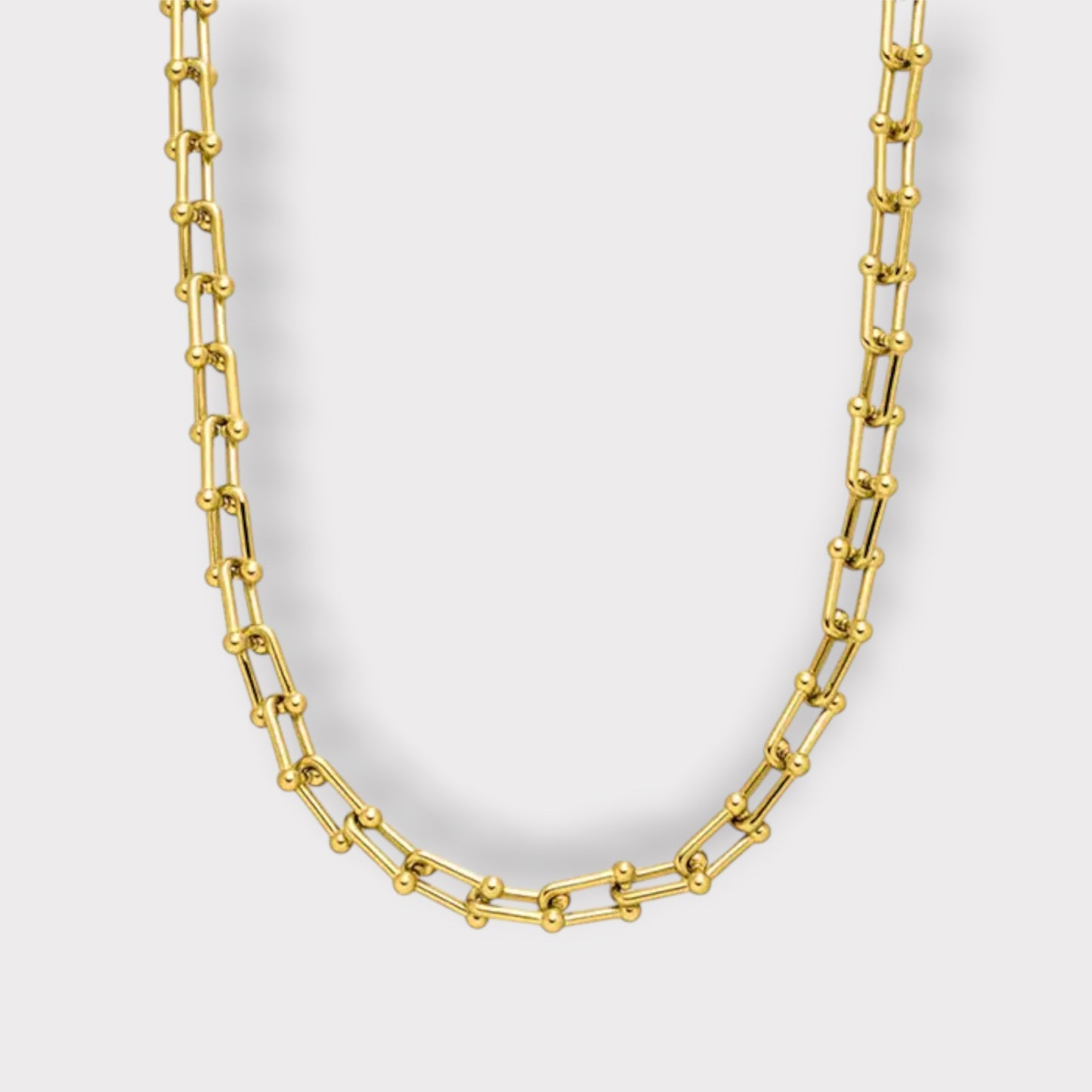 Buckle Halskæde 7mm. - Guldbelagt & Vandfast