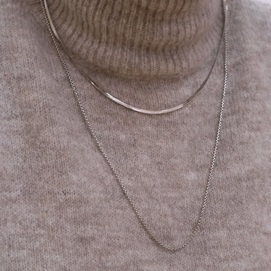 Flat Snake 3 mm. Halskæde & Armbånd - Guld