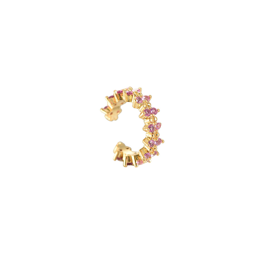 Gwendolyn Earcuff - Guld m. Fuchsia