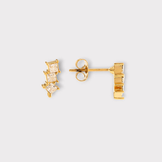Krystal Trio Cube Studs Ørestikker