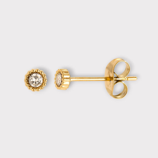 Krystal Stud Ørestikker 3,5 mm.