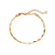 Twisted Flat Snake Armbånd - Guld