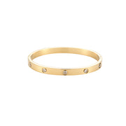 Simple Diamond Bangle Armbånd - Guld