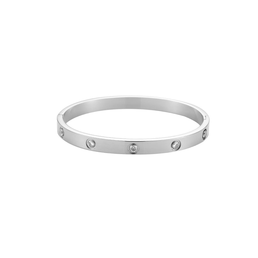 Simple Diamond Bangle Armbånd - Sølv