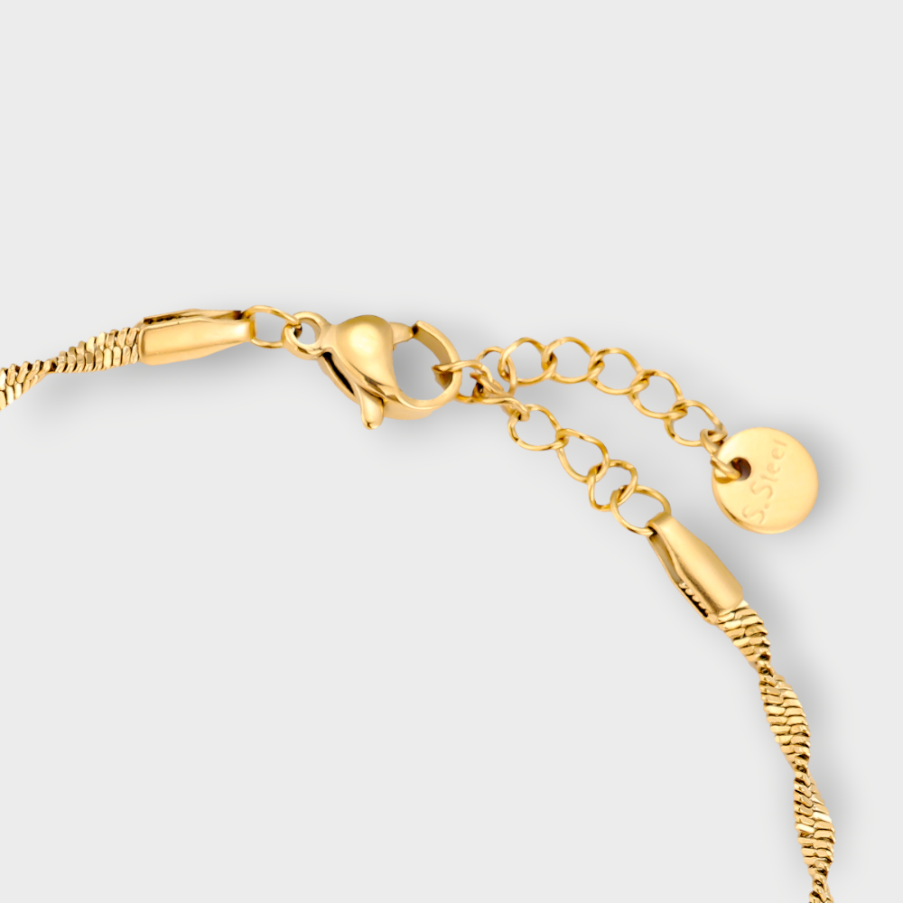 Simple Chain Armbånd - Guldbelagt, Vandfast & Justerbar