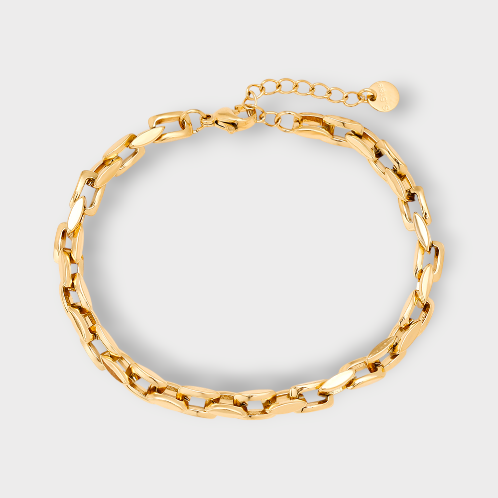 Chunky Chain Armbånd - Guldbelagt, Vandfast & Justerbar