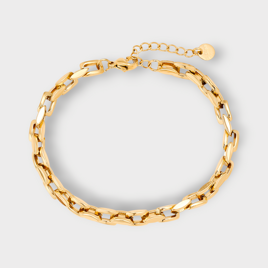 Chunky Chain Armbånd - Guldbelagt, Vandfast & Justerbar