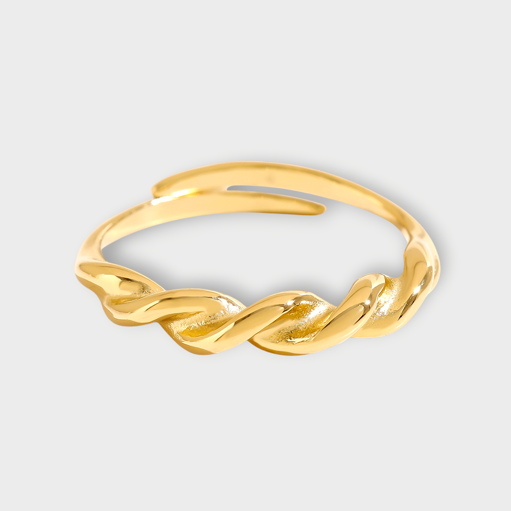Twist Ring - Guldbelagt, Vandfast & Justerbar