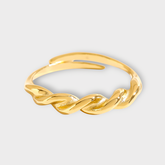 Twist Ring - Guldbelagt, Vandfast & Justerbar