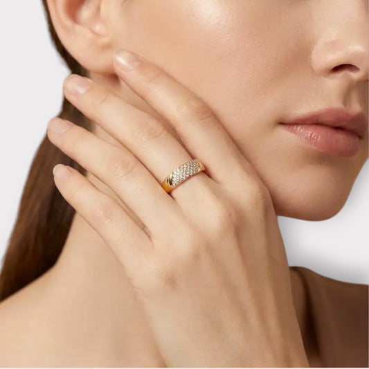 Klassisk Ring-Guldbelagt, Vandfast & Justerbar