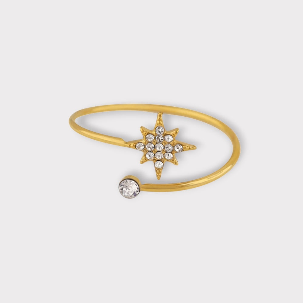 Stella Stjerne Ring-Guldbelagt, Vandfast & Justerbar