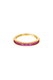 Romance Ring Thin - Guld m. fuchsia