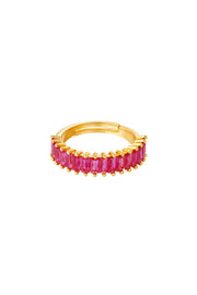 Romance ring - Guld m. Fuchsia