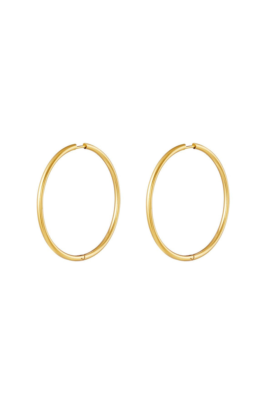 Classic Medium Hoop Øreringe 4,5 cm - Guld