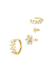 Ear Party Pearl - 4 piece set - Guld