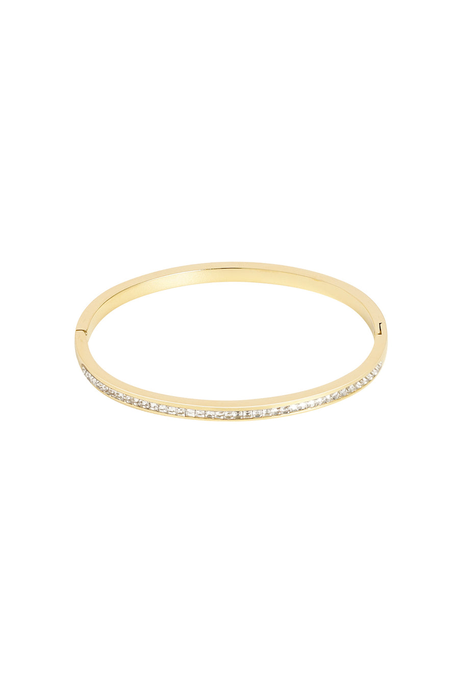 Thin Romance Bangle Armbånd - Guld m. klar sten