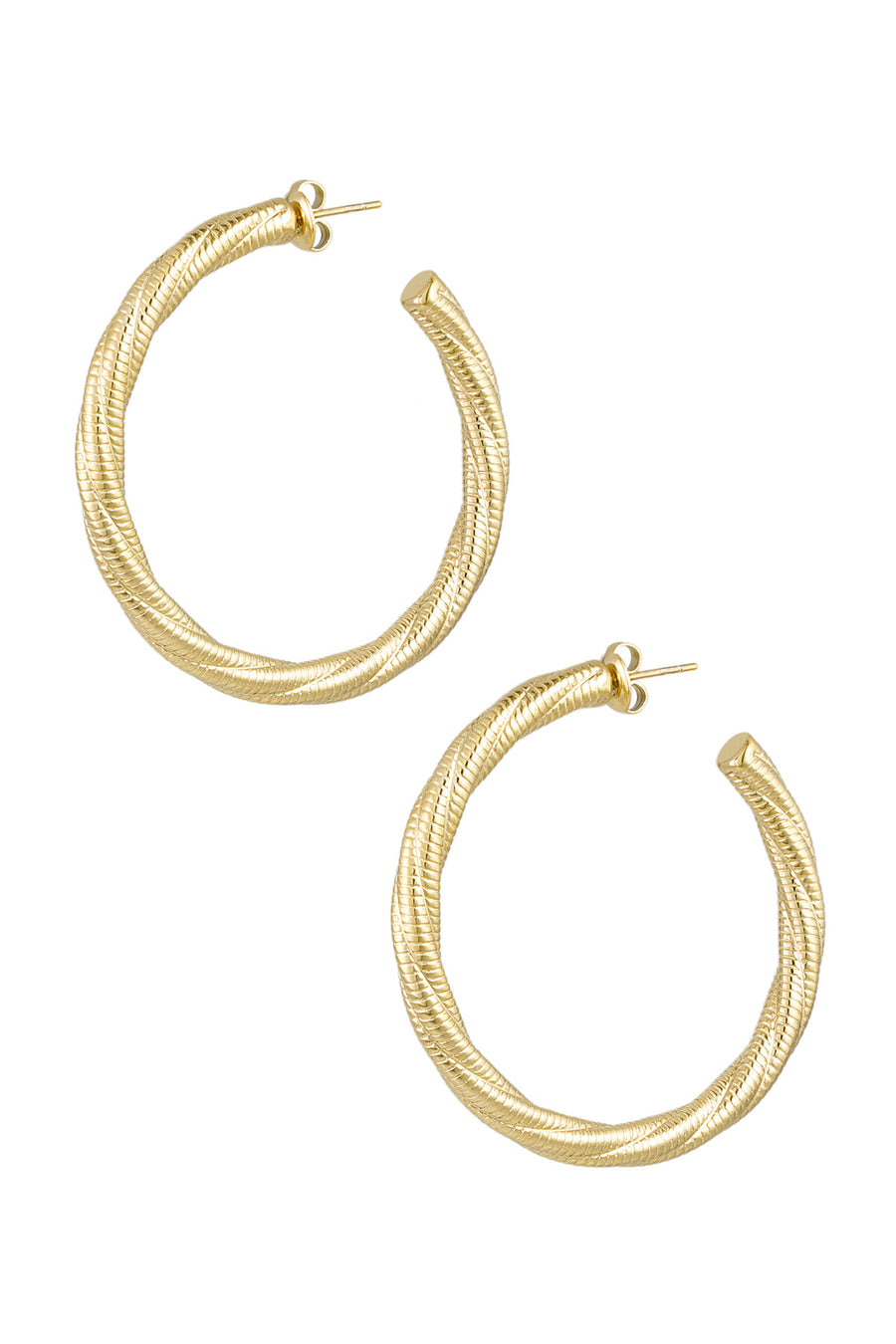 Chunky Twisted Hoop Øreringe - Guld