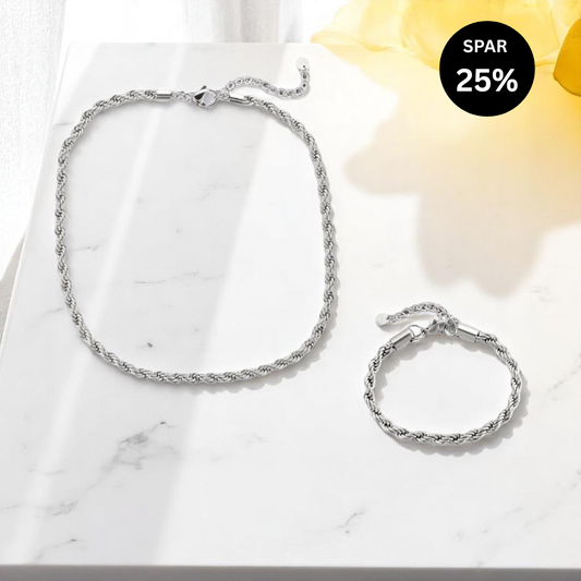 Rope halskæde & armbånd 4 mm.
