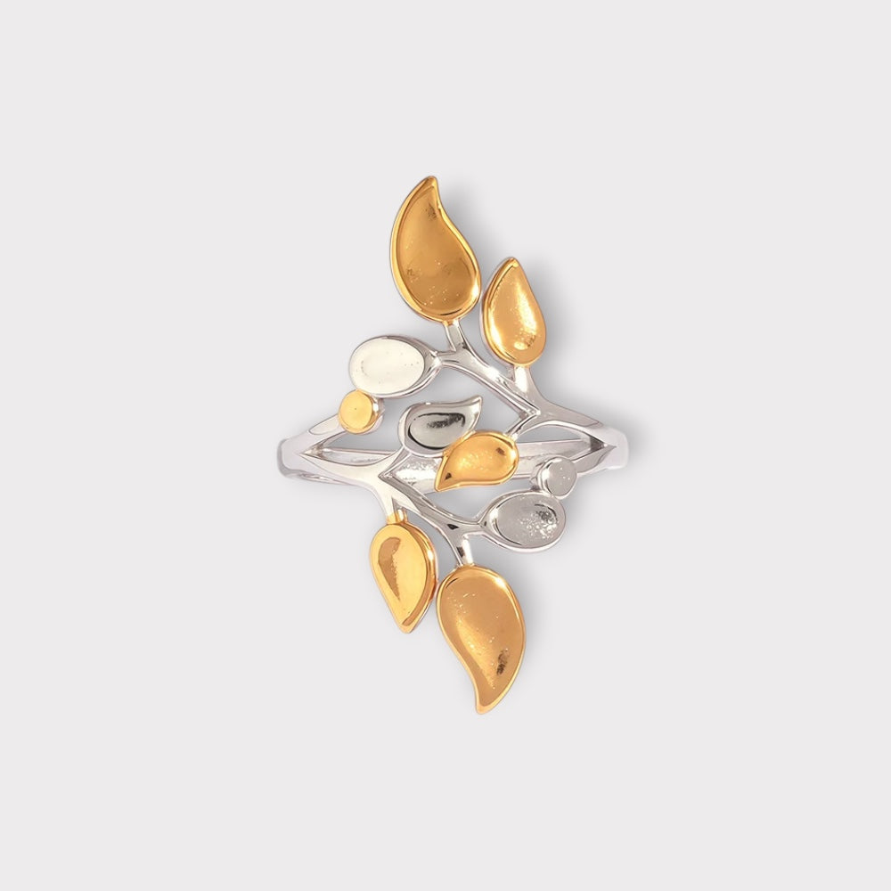 Blad Ring-Guldbelagt, Vandfast & Justerbar