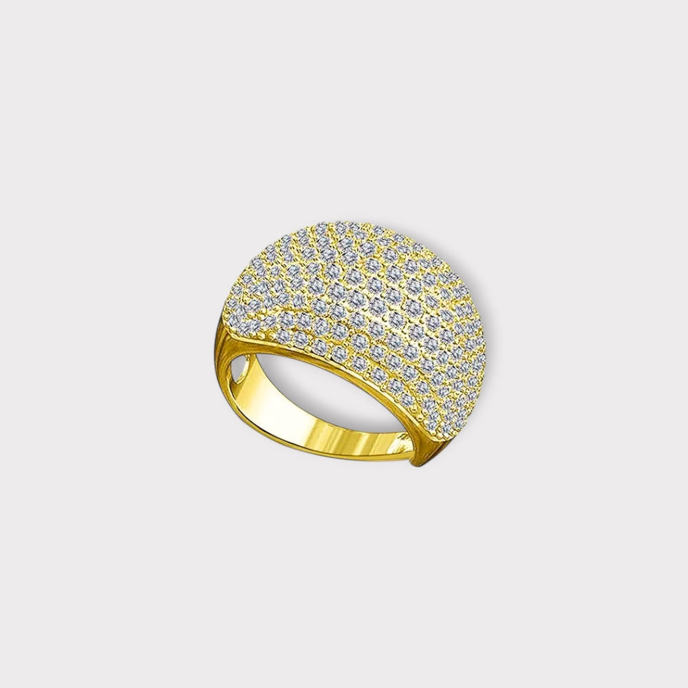 Krystal Ring-Guldbelagt, Vandfast & Justerbar